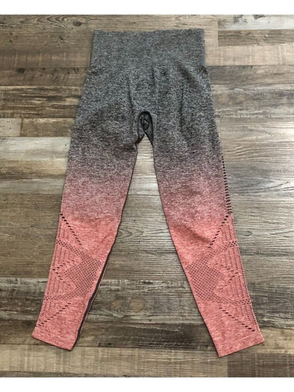 Victoria's Secret Pink Womens XS Gray & Red Ombre Cool Comfy Leggings